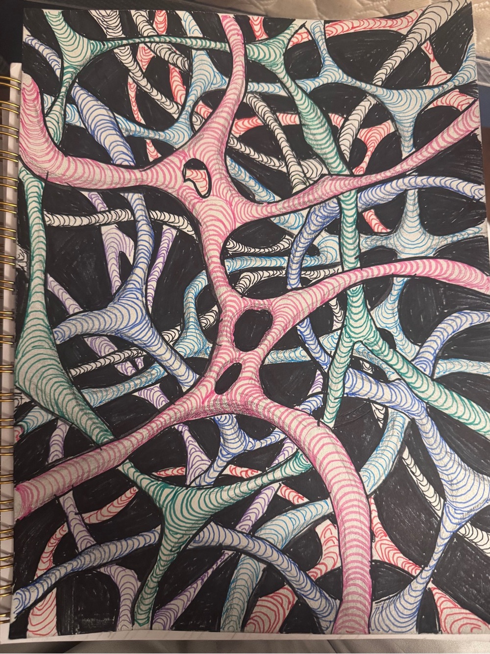 Abstract Organic Line Art in Pastel Colors